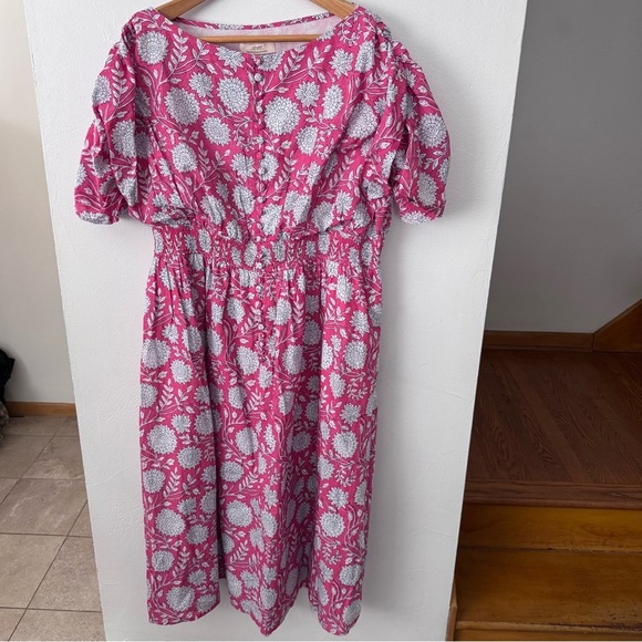 eShakti Artisinal Collection dress pink with floral design Size XXL - Picture 1 of 7